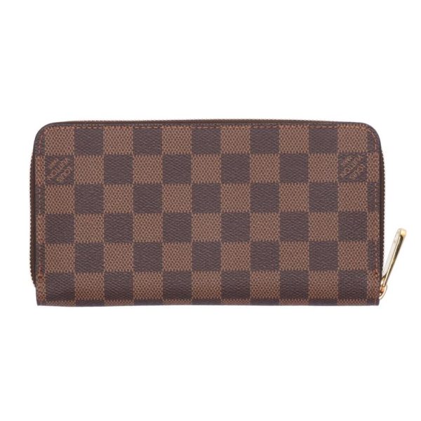 48689 2 Louis Vuitton Zippy Wallet Damier Ebene Brown