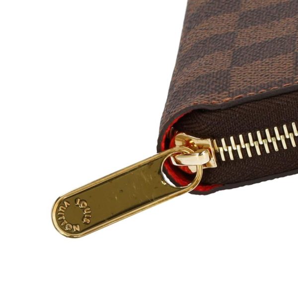 48689 6 Louis Vuitton Zippy Wallet Damier Ebene Brown