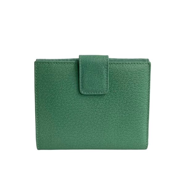 487l242548204 4 Gucci Vintage Vintage Bamboo Leather Suede Bifold Wallet Green