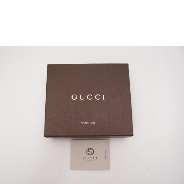 48862 6 Gucci Metal Tag Grained Leather Bi Fold Wallet Blue