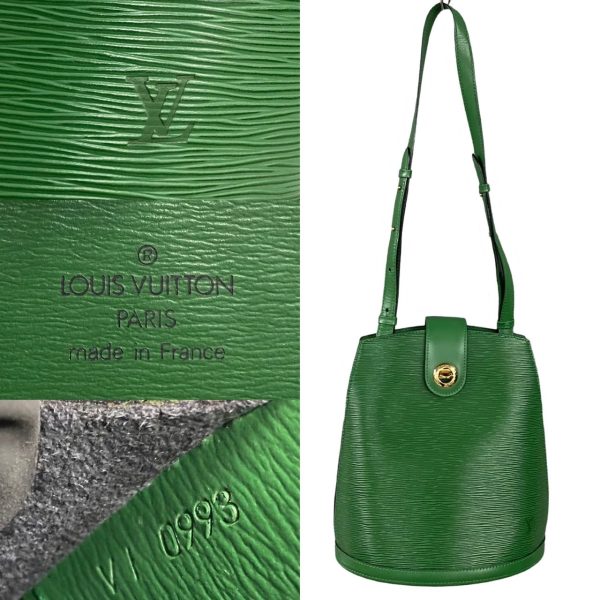 488l242605856 4 Louis Vuitton Vintage Cluny Epi Leather Shoulder Bag Green