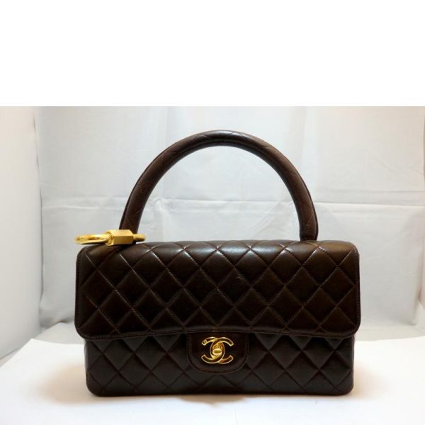 48968 02 Chanel Matelasse Parent Child Bag Brown GD Metal Fittings