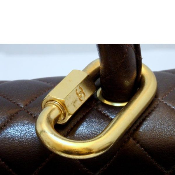 48968 07 Chanel Matelasse Parent Child Bag Brown GD Metal Fittings