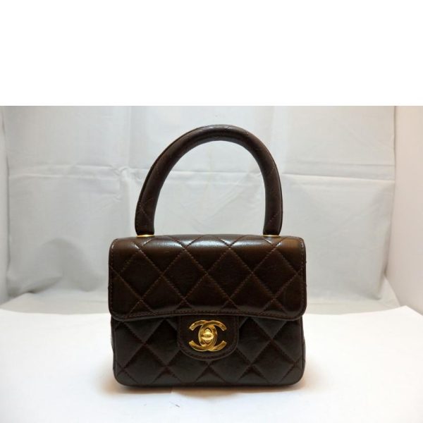 48968 14 Chanel Matelasse Parent Child Bag Brown GD Metal Fittings