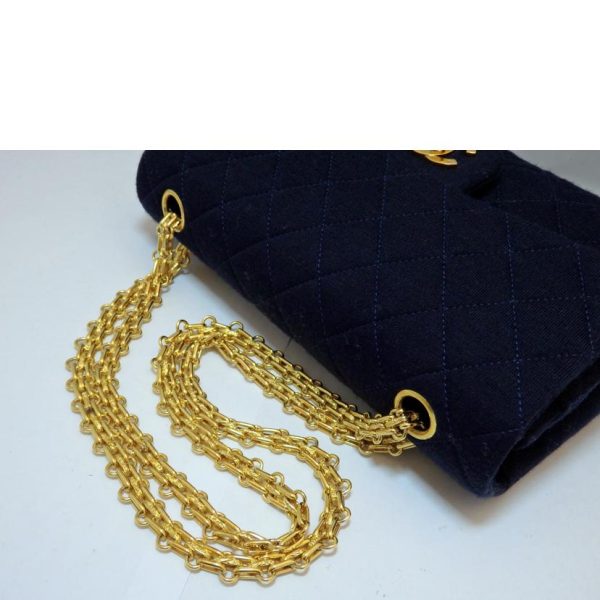 48982 04 Chanel Mini Matelasse Quilted Chain Shoulder Bag Navy