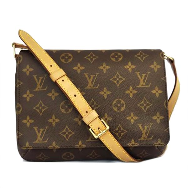 49155 1 Louis Vuitton Musette Tango Shoulder Bag Monogram Brown