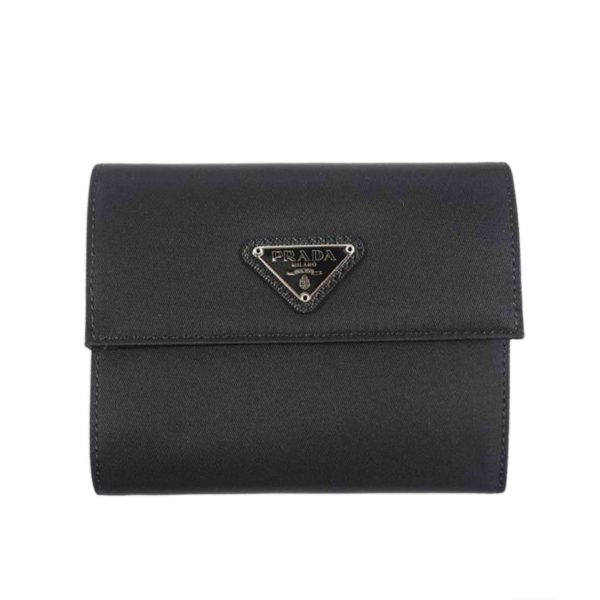 49182 1 Prada Tri Fold Wallet Black