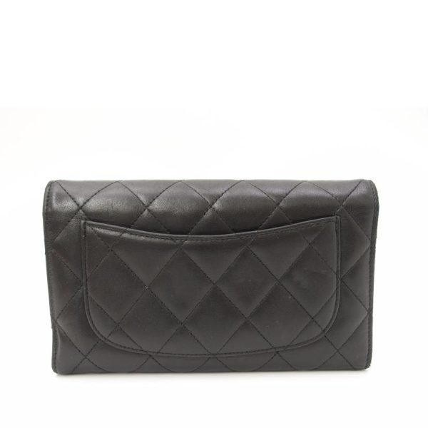 49186 2 Chanel Timeless Classic Trifold Long Wallet Black