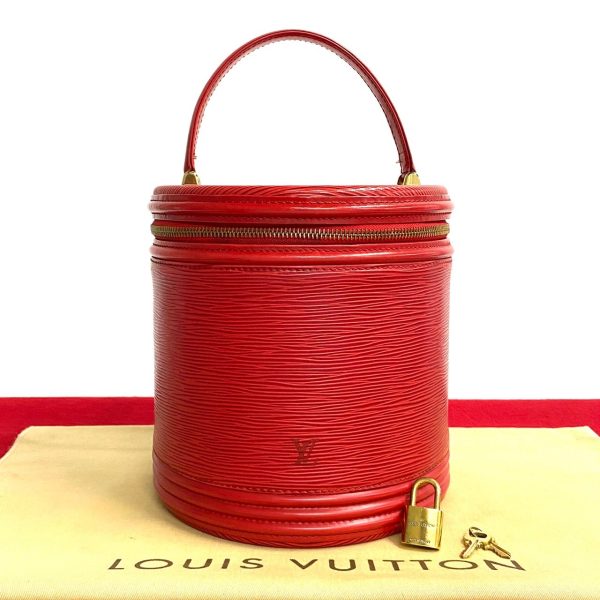 491a243017995 1 Louis Vuitton Cannes Epi Leather Handbag Vanity Bag Red