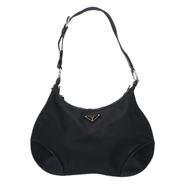 49259 1 Prada Nylon Shoulder Bag Black