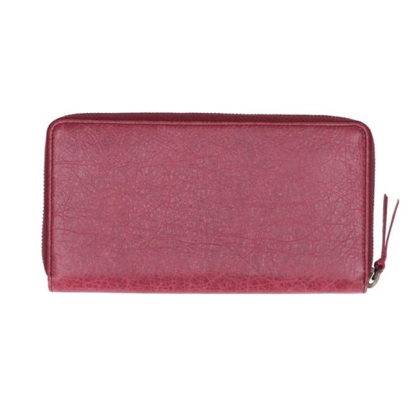 49412 2 Balenciaga Classic Continental Zip Wallet Wine Red