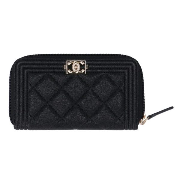 49481 1 Chanel Boy Chanel Round Wallet Bag Black