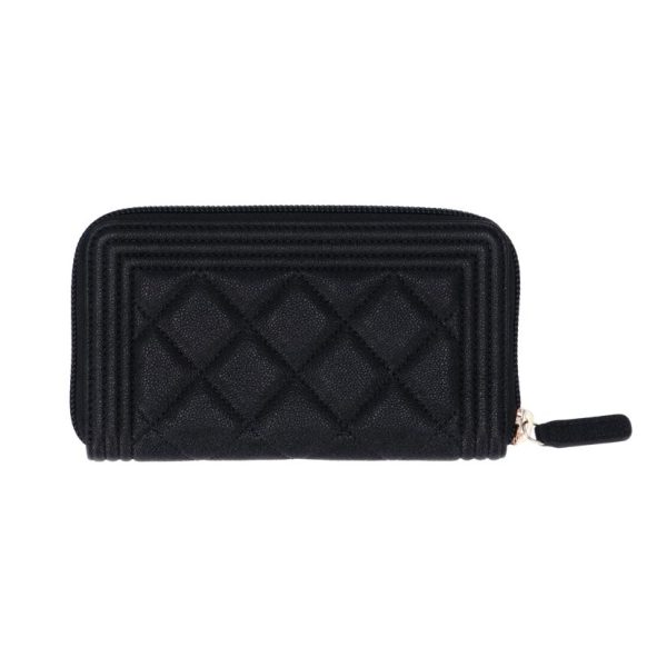 49481 2 Chanel Boy Chanel Round Wallet Bag Black