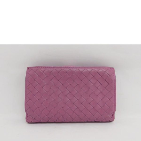 49498 2 Bottega Veneta Intrecciato Bi Fold Wallet Pink Pearl