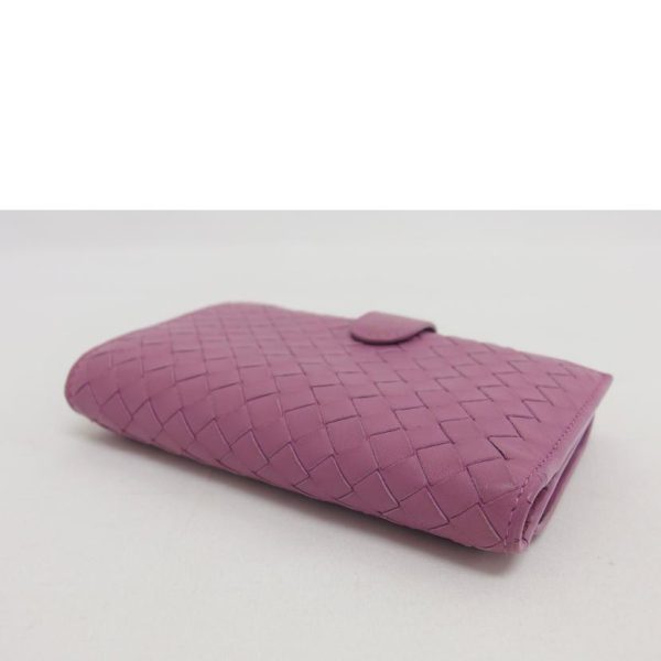 49498 3 Bottega Veneta Intrecciato Bi Fold Wallet Pink Pearl