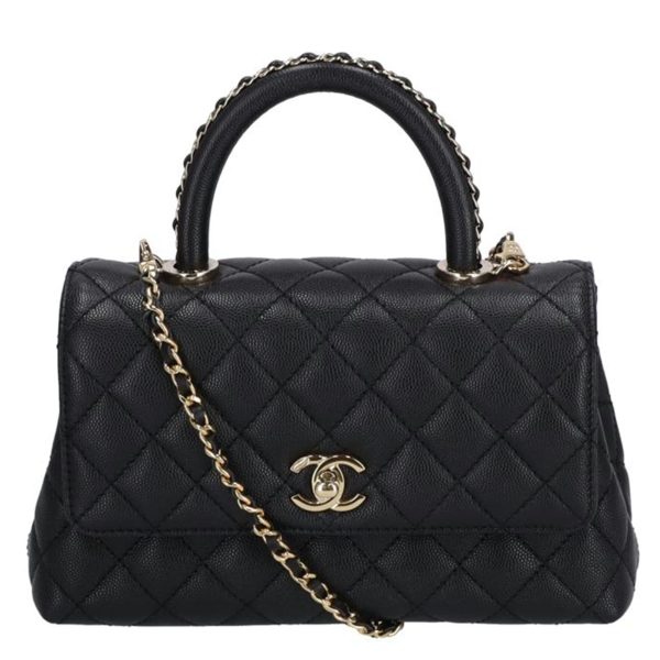 49558 1 Chanel Caviar Skin Coco Handle Chain Shoulder Bag