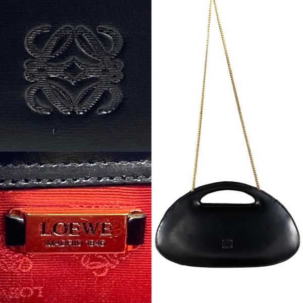 495a243274042 4 Loewe Anagram Logo Calf Leather 2way Shoulder Bag Black