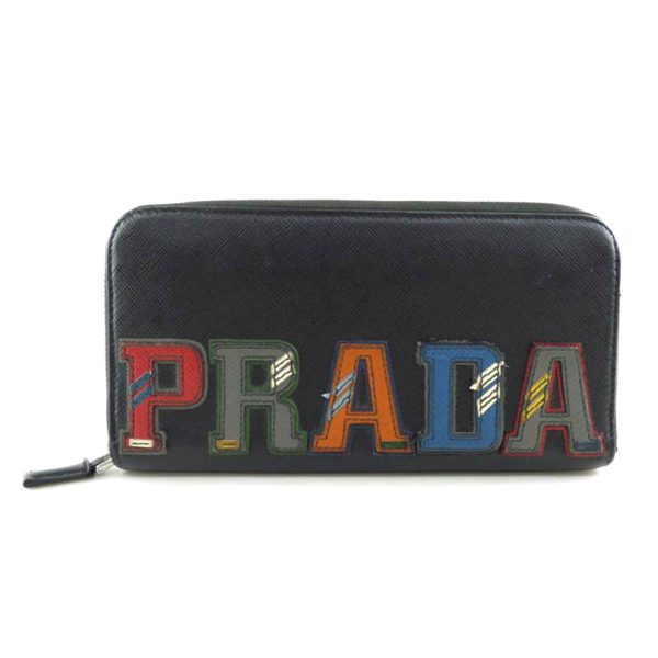 49648 1 Prada Round Zipper Long Wallet Black