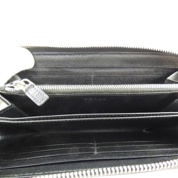 49648 4 Prada Round Zipper Long Wallet Black