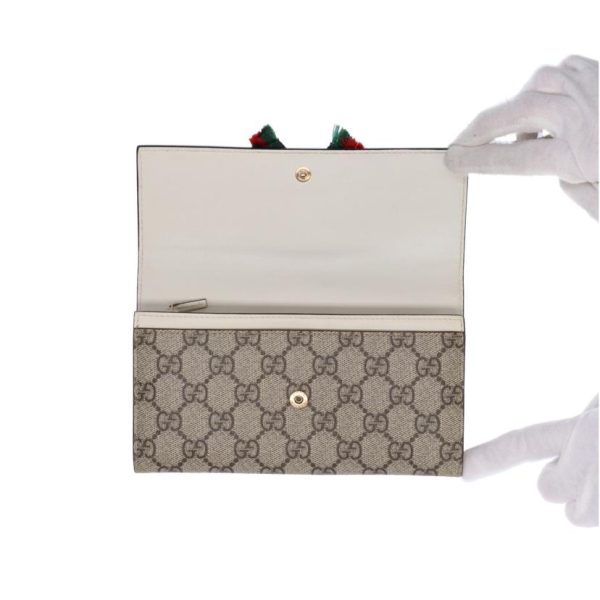 49705 4 Gucci PVC Leather Zip Long Wallet Beige