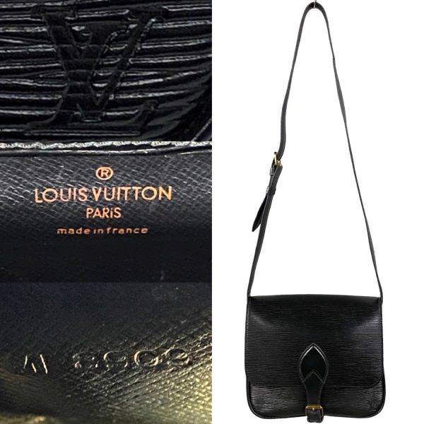 497a2200505 4 Louis Vuitton Cartesiere Epi Leather Shoulder Bag Black