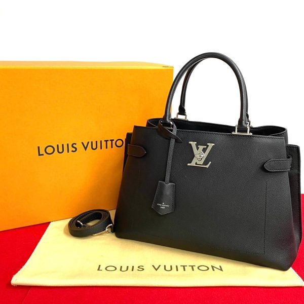 497a243339712 1 Louis Vuitton Rock Me Day Grain Leather 2way Handbag Black