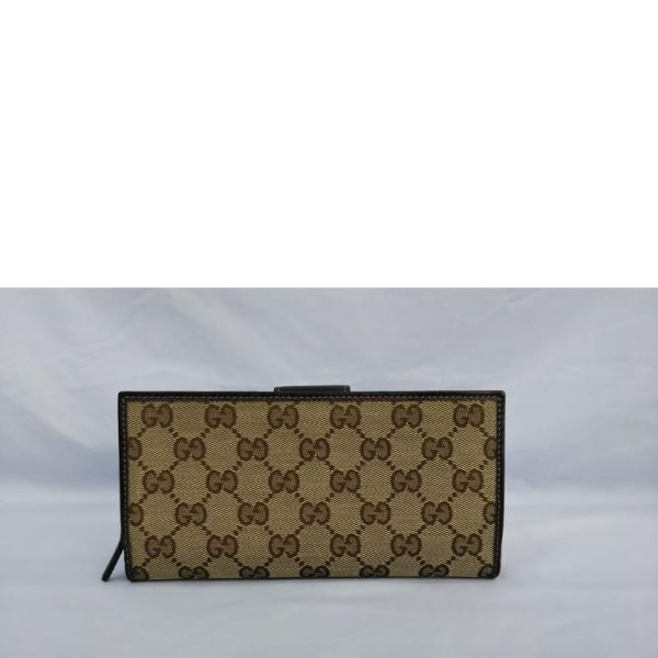 49810 2 Gucci GG Canvas Bi Fold Long Wallet Beige