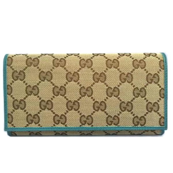 49827 1 Gucci GG Canvas Bi Fold Long Wallet Beige