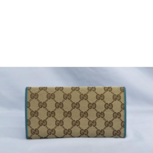 49827 2 Gucci GG Canvas Bi Fold Long Wallet Beige