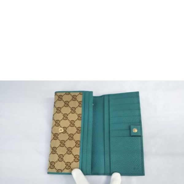 49827 4 Gucci GG Canvas Bi Fold Long Wallet Beige