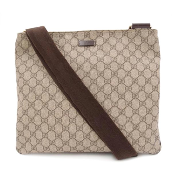 49908 1 Gucci GG Supreme Shoulder Bag Brown