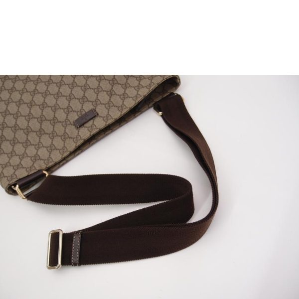 49908 4 Gucci GG Supreme Shoulder Bag Brown