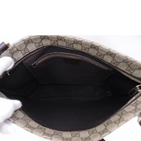 49908 5 Gucci GG Supreme Shoulder Bag Brown