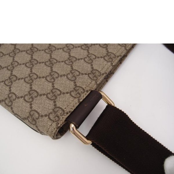 49908 7 Gucci GG Supreme Shoulder Bag Brown