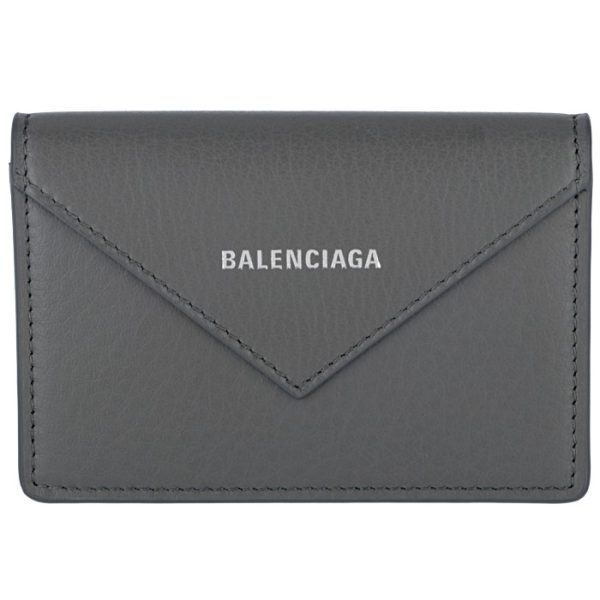 499201dlq0n1215 1 Balenciaga Papier Card Case Gray