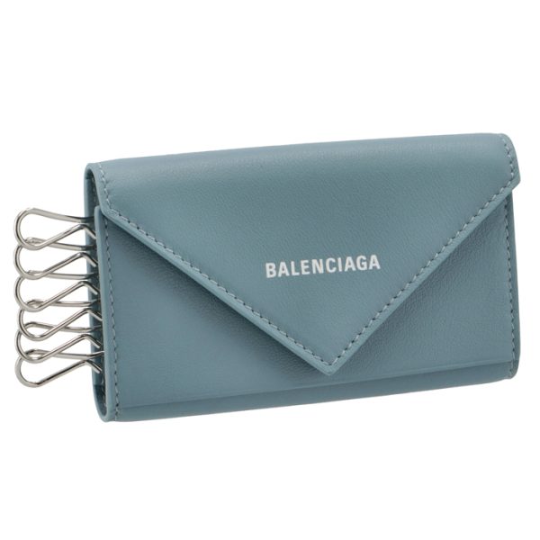 49920418d3n4791 Balenciaga Papier Key Case Blue