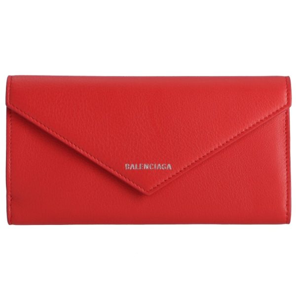 499207dlq0n6524 1 Balenciaga Paper Papier Long Wallet Red