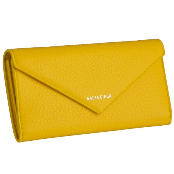 499207dlq0n7155 Balenciaga Paper Papier Long Wallet Yellow