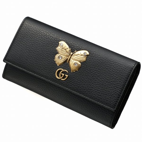 499359caogt1081 GUCCI Butterfly Bifold Wallet Black