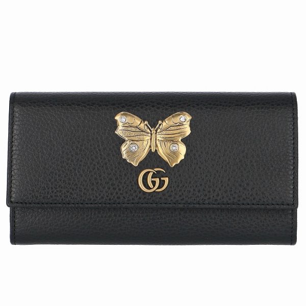 499359caogt1081 1 GUCCI Butterfly Bifold Wallet Black