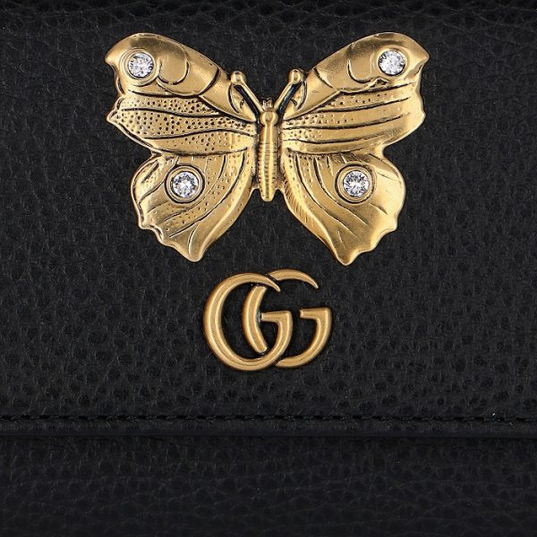 499359caogt1081 3 GUCCI Butterfly Bifold Wallet Black