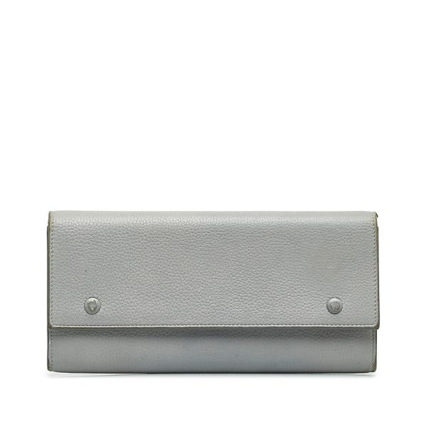 4eklgsdkgigxzrao 1 Celine Large Flap Multi Function Long Wallet Gray