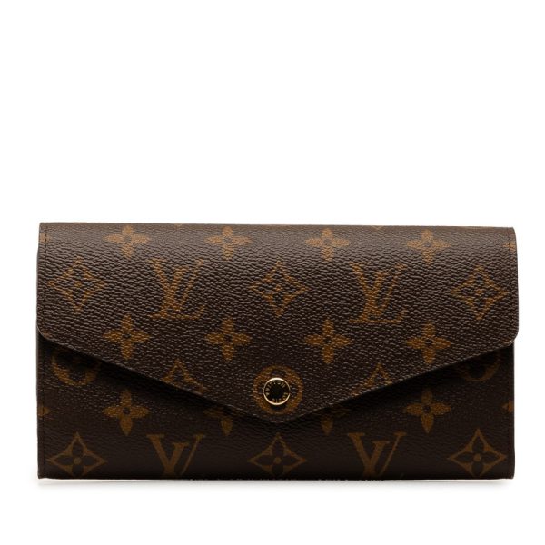 4ft1dy57ilcyaf3r 1 Louis Vuitton Monogram Portefeuille Sarah Long Wallet Brown