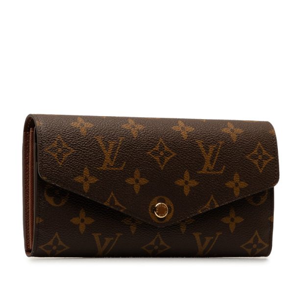 4ft1dy57ilcyaf3r 2 Louis Vuitton Monogram Portefeuille Sarah Long Wallet Brown