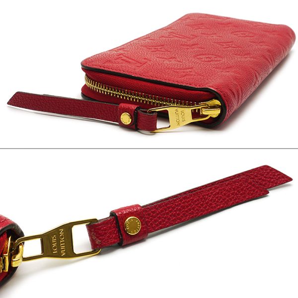 4h0051 3 Louis Vuitton LV Zippy Wallet M63691 Empreinte Red