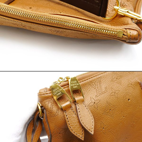 4h0428 5 Louis Vuitton LV Selene PM Mahina Shoulder Bag Caramel Brown