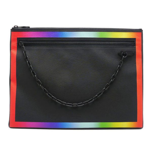 4h0666 1 Louis Vuitton LV Pochette Chain Taiga Rainbow Virgil Abloh