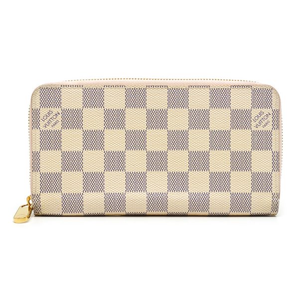 4h1064 1 Louis Vuitton Wallet N63503 Damier Azur Rose Ballerine Wallet