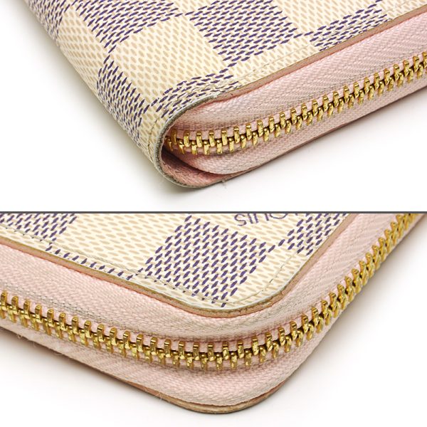 4h1064 3 Louis Vuitton Wallet N63503 Damier Azur Rose Ballerine Wallet