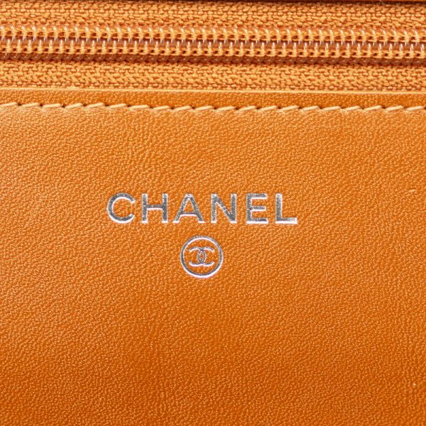 4h1qgjtygbnvddil 7 CHANEL Cocomark Chain Wallet Shoulder Bag Orange Silver Caviar Skin